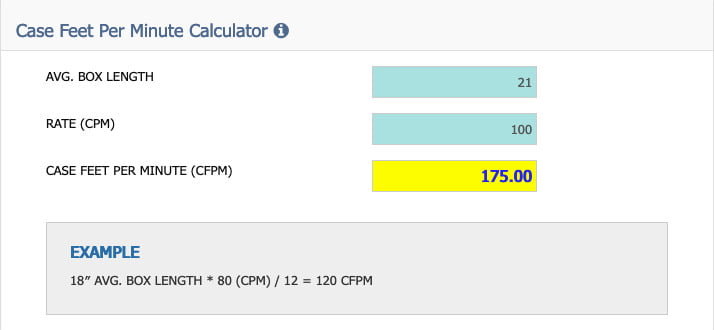 Conveyor speed calculator